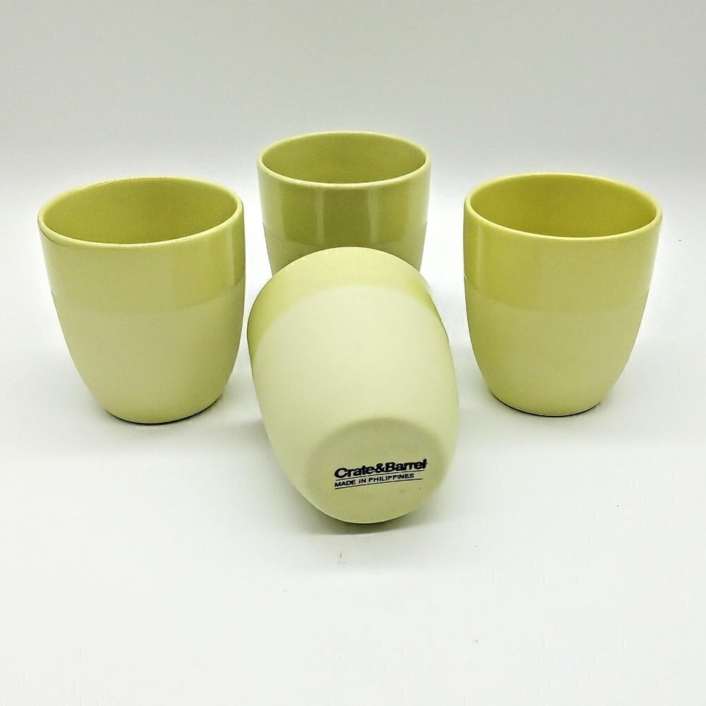 Crate & Barrel Green Ceramic Cups (4)